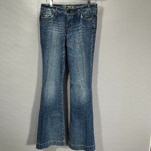 Express Jeans Womens 6 Stella Fit and Flare Cotton Stretch Pockets Medium Wash